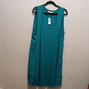 LOFT Plus Teal Sleeveless Dress